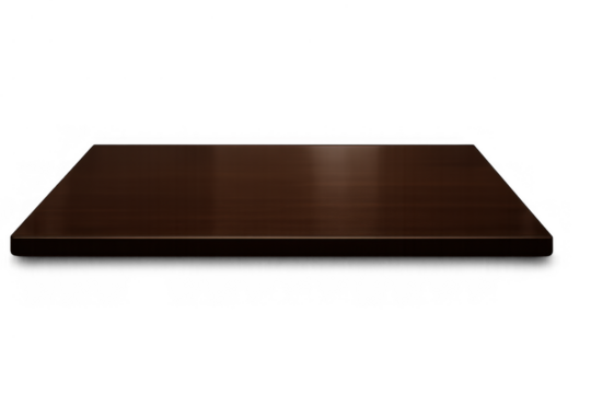 Dark wooden tabletop mock-up with clean horizontal surface for product, food or decor presentation in studio or commercial settings