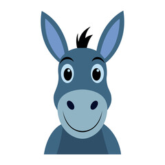 Donkey face vector illustration  cute farm animal design