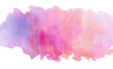 Watercolor Texture Background in Pink and Purple, Isolated on White