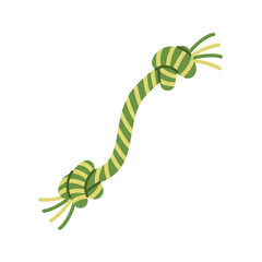 Green Braided Rope Toy for Dogs, Isolated on White