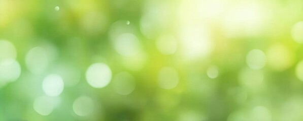 Green Bokeh Background with Blurred Lights.