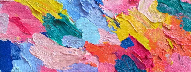 Abstract Acrylic Painting with Bold Colorful Strokes