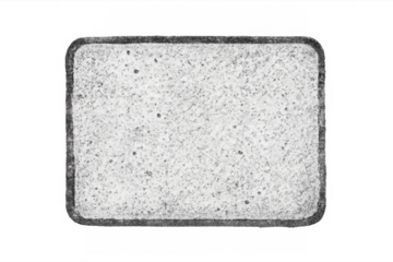 Rectangle abstract charcoal textured frame with rounded corners, organic rough grunge border on transparent background