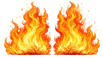 Symmetrical vibrant flames with smoky accents on a dark backdrop