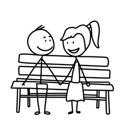 Couple on a Park Bench Sharing a Moment