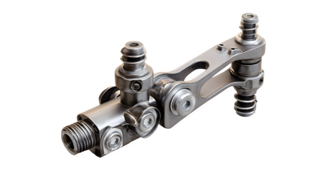 Hydraulic piston arm assembly, isolated on transparent background - Powered by Adobe