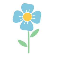 Blue Flower with Yellow Center