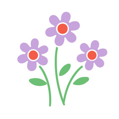 Three Purple Flowers