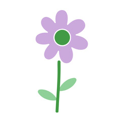 Purple Flower with Green Center