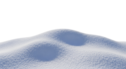 Fresh white winter snowdrift pile on a transparent background PNG image PNG file isolated for seasonal design