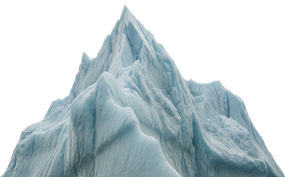  Massive jagged iceberg peak on a transparent background, PNG image
