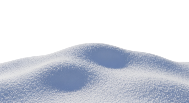 Fresh white winter snowdrift pile on a transparent background PNG image PNG file isolated for seasonal design