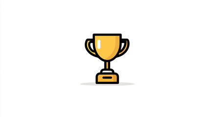 A bright golden trophy icon symbolizing victory, achievement, and success. Ideal for awards, sports, competition, and recognition themes. Clean vector illustration with modern style and glossy finish.