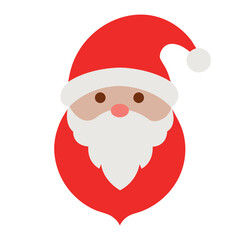 Santa Claus face with beard vector illustration  Christmas design