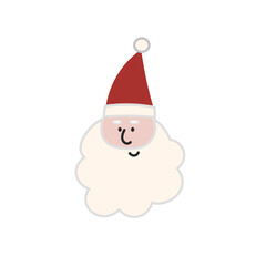 サンタクロースの顔のイラスト【クリスマス】