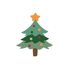 かわいいクリスマスツリーのイラスト