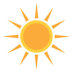 Sun vector illustration  bright sunshine icon on white background