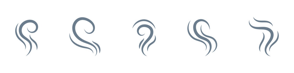 Smoke steam silhouette icon or logo illustration outline black style