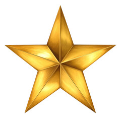 Golden, five-pointed star with metallic texture on black
