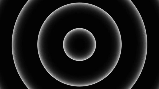 Black Background with Expanding Concentric Rings Emitting from Center Creating Continuous Energy Flow Seamless Loop Clean Motion 4k