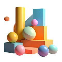 Abstract composition of geometric shapes