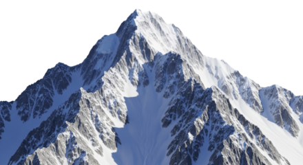  Towering snow capped mountain peak on a transparent background, PNG image, PNG file
