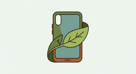 Ecofriendly phone case concept with a leaf design, promoting sustainable and environmentally conscious mobile accessories