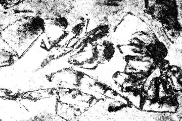 Abstract grunge black and white distressed texture torn transparent crumpled industrial overlay background