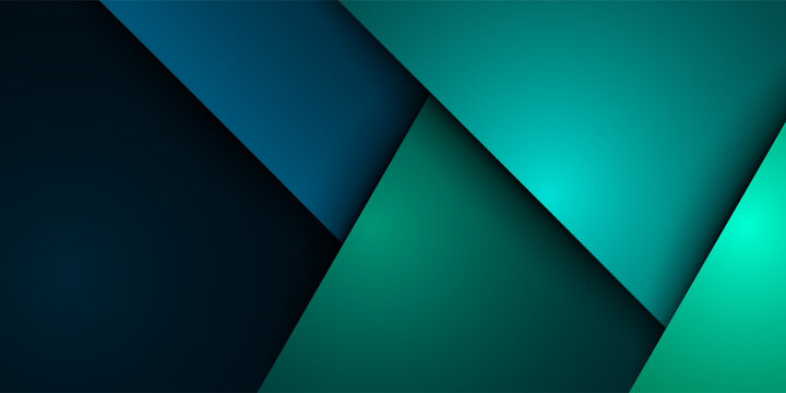 Green turquoise and Blue background vector overlap layer on dark space for background design