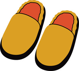 Warm Indoor Slippers in Yellow and Orange © Inna