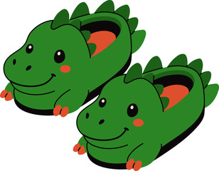Adorable Plush Dinosaur Slippers in Cartoon Style