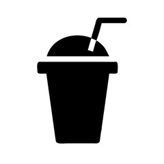 Cup with Straw Solid Icon