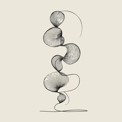 Elegant Continuous Spiral Line Abstract Art