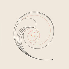Sleek Spiral Line Art Creation