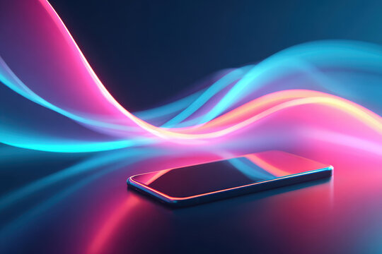 Smartphone with Colorful Light Trails