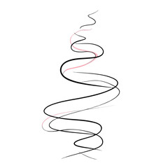 Single continuous line art of flowing spiral