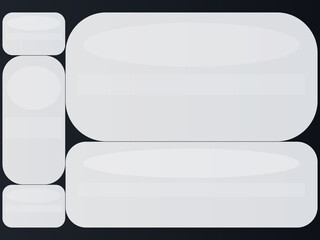 Modern Abstract UI Layout with Rounded White Elements on Dark Background