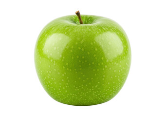 Isolated Granny Smith apple, fresh and shiny, a bright green, single whole fruit, food