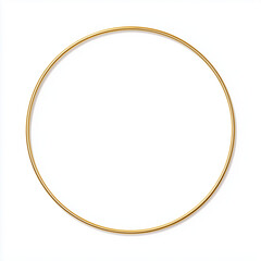 Gold circular frame isolated on white background