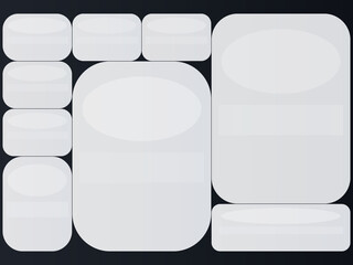 Modern Abstract Grid of Rounded White Rectangles on Dark Background