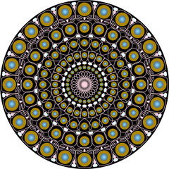 Golden Blue Spiral Mandala