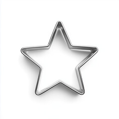 Metal star cookie cutter isolated on white background