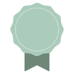 シンプルで可愛いグリーンのメダルの勲章のイラスト