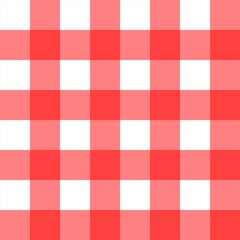Red gingham checkered pattern background. Classic picnic plaid seamless design in red and white tones, perfect for fabric, tablecloth, and decorative use.