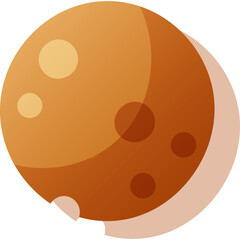 Fototapeta premium Orange Textured Sphere with Light and Dark Spots and Subtle Shadow Against Transparent Background