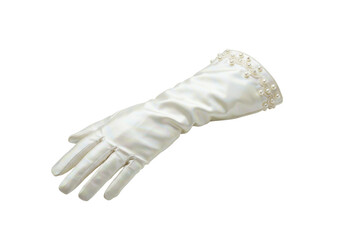 Isolated decorative elegant white glove, fancy dress fashion accessory, formal apparel