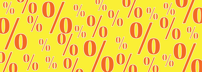 Percentage symbol on colorful background. Concept sales and more.	