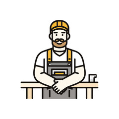 Sleek Carpenter Vector Illustration in Minimal Style