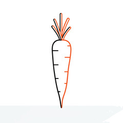 Sleek Carrot Line Art Design Element
