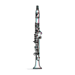 Sleek Clarinet Line Art Design Element